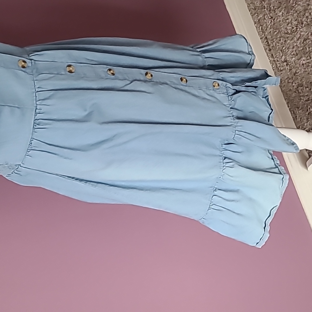 Japna Chambray Sweetheart Fit & Flare Dress - Picture 2 of 9